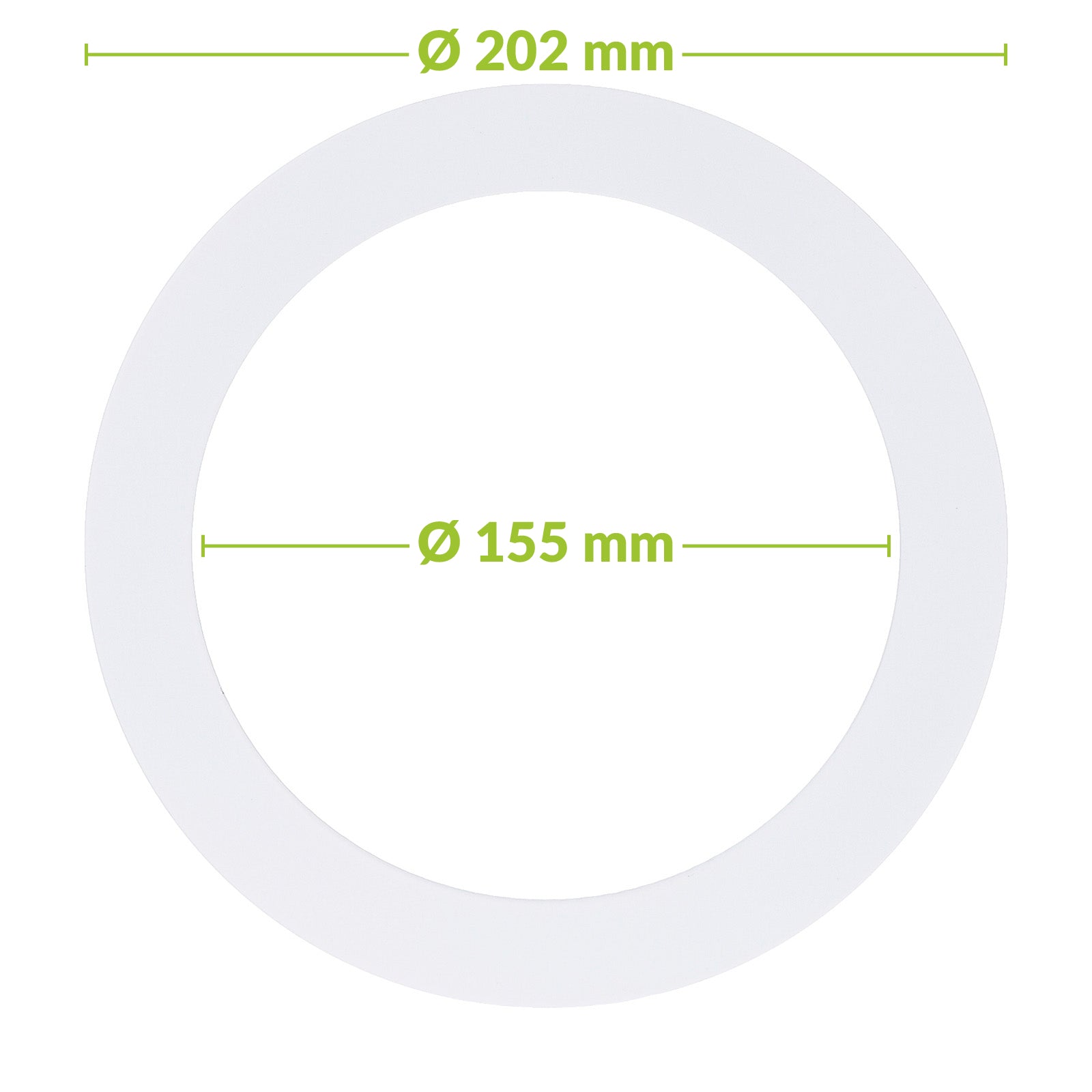 Verloopring metaal wit Ø155-202mm